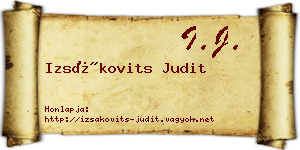 Izsákovits Judit névjegykártya